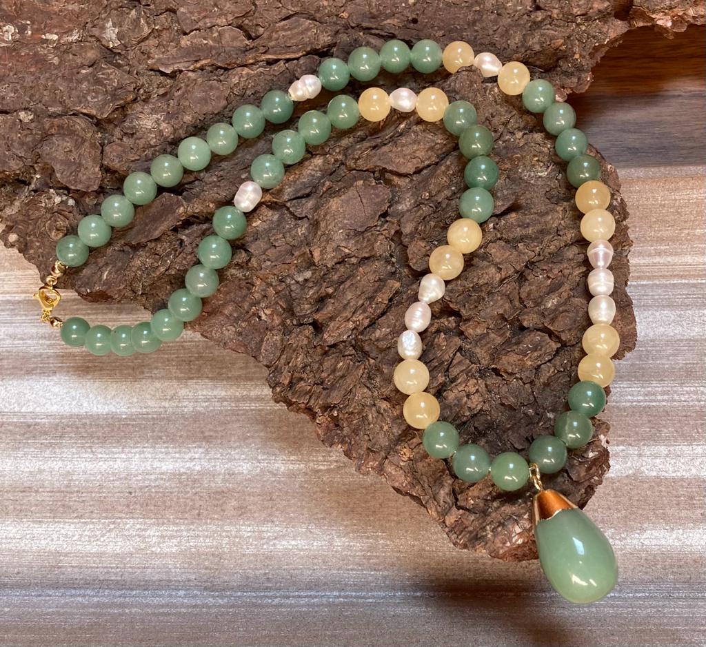 Teal Jade Necklace Designs | Handcrafted Jewelry in Door County –  Interfibers Studio Gallery